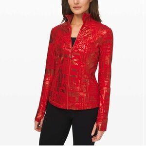 Lululemon Define Jacket 20YR Manifesto Foil Dark Red in Size 10 Limited Edition